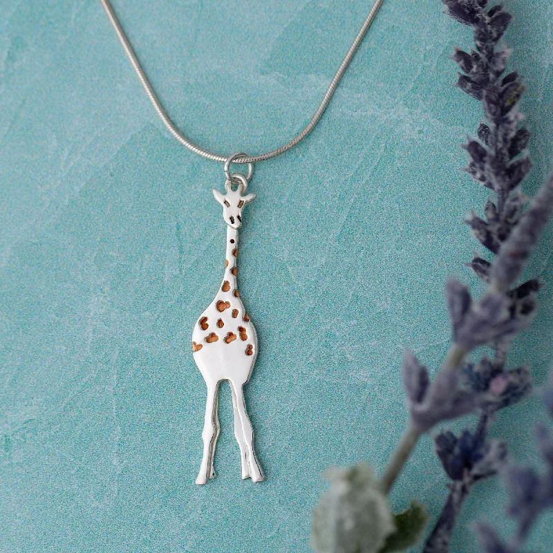 Gentle Giraffe Mixed Metal Necklace