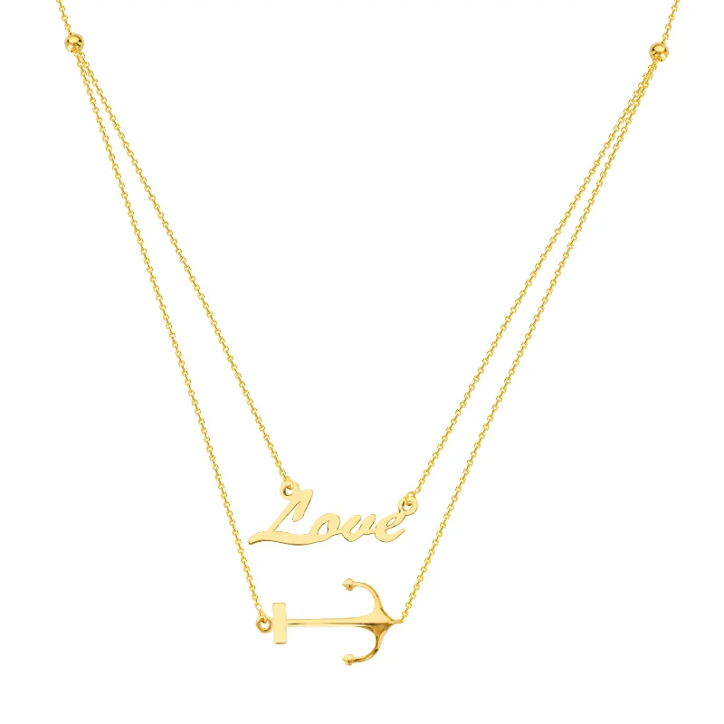 Anchored Love Layered Duo Adj. Necklace