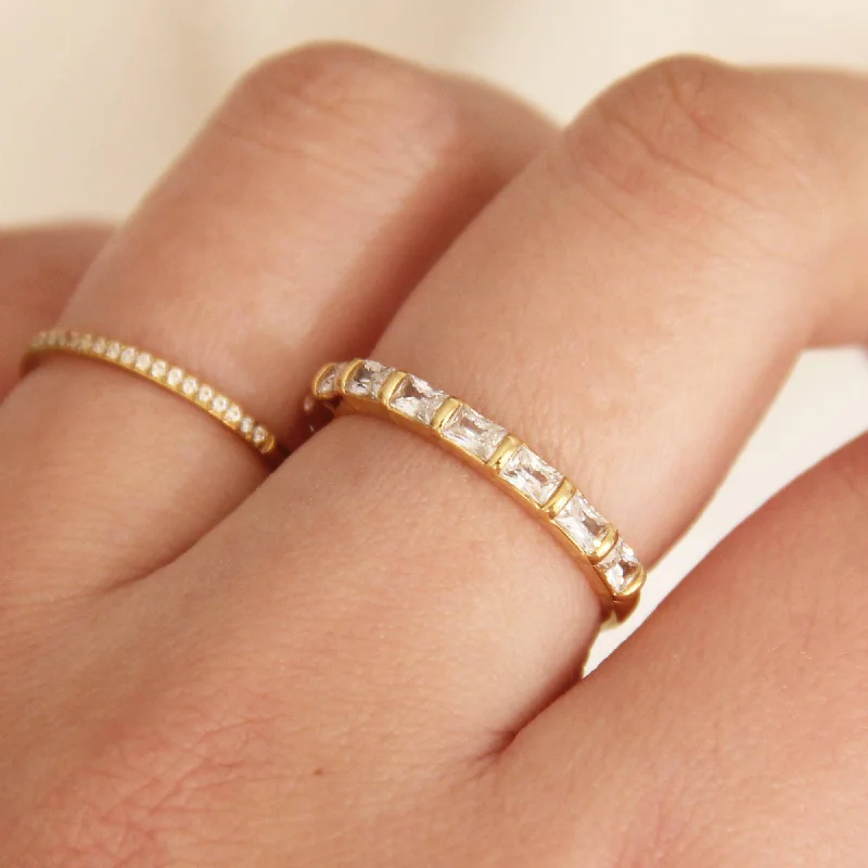 Baguette Semi Eternity Band