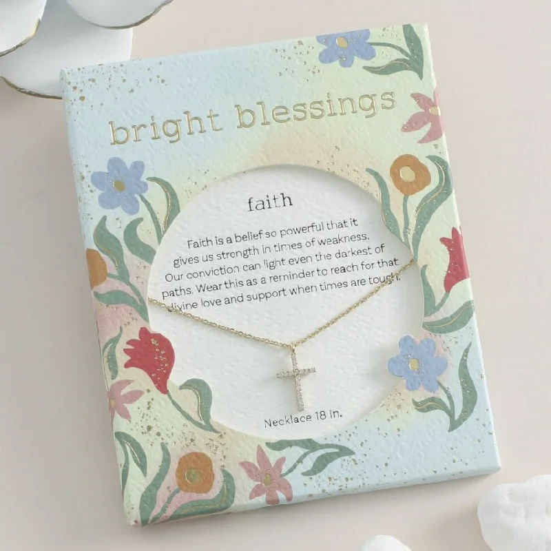 Bright Blessings Neck-Cross-Gold