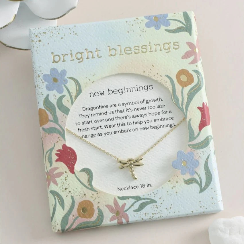 Bright Blessings Neck-Dragonfly-Gold