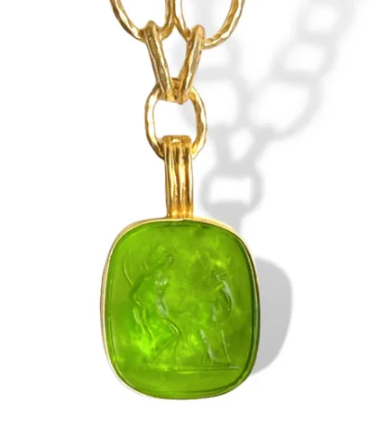 Dina Mackney - Diana and the Deer Intaglio Enhancer - Peridot