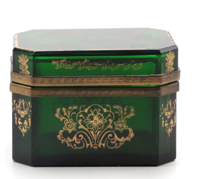 Estate Collection Ormolu Mounted Beveled Glass Casket