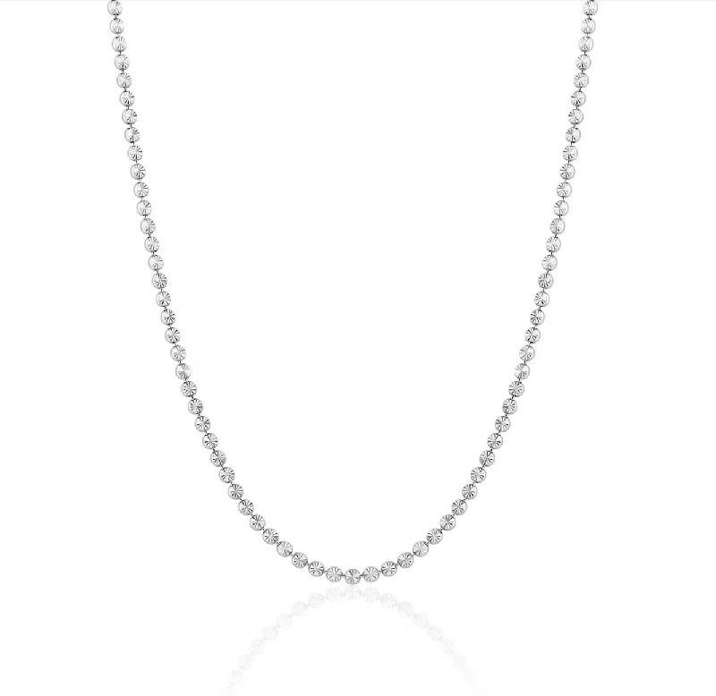 Etched Diamond Illusion Necklace: White Rhodium