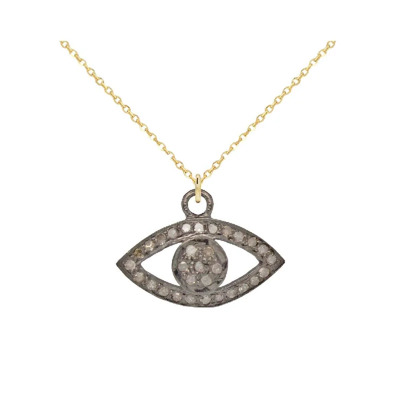 Champagne Diamond Evil Eye Necklace