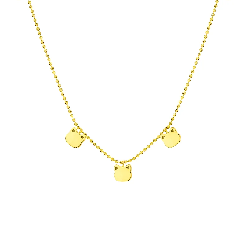 Mommy Loves You Triple Cat Adj. Necklace