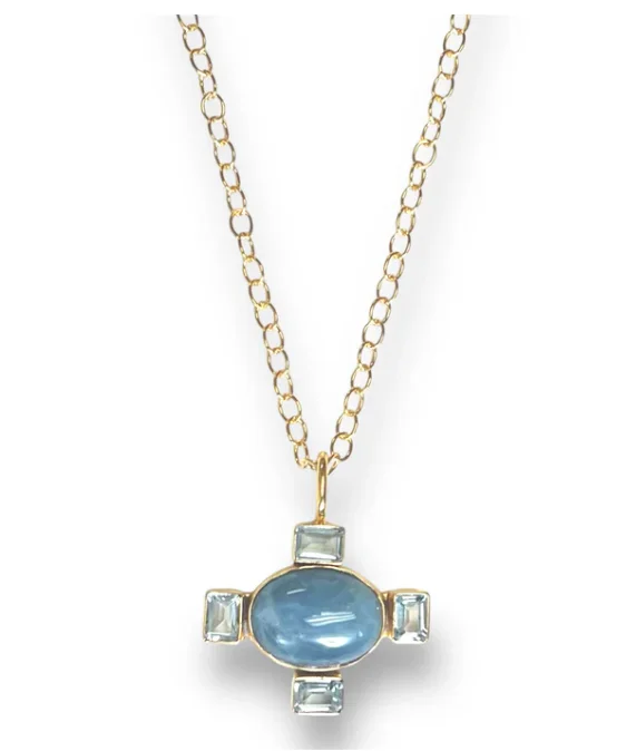 Necklace - Aquamarine and Blue Topaz Petite Necklace