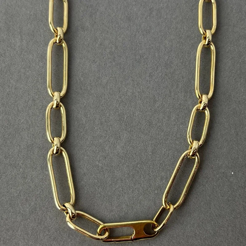 Necklace - Vermeil Matteo Oval Italian Hollow Chain