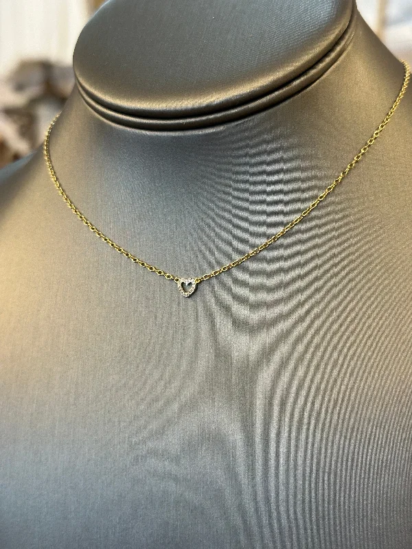 Pavè Diamond Petite Heart Necklace