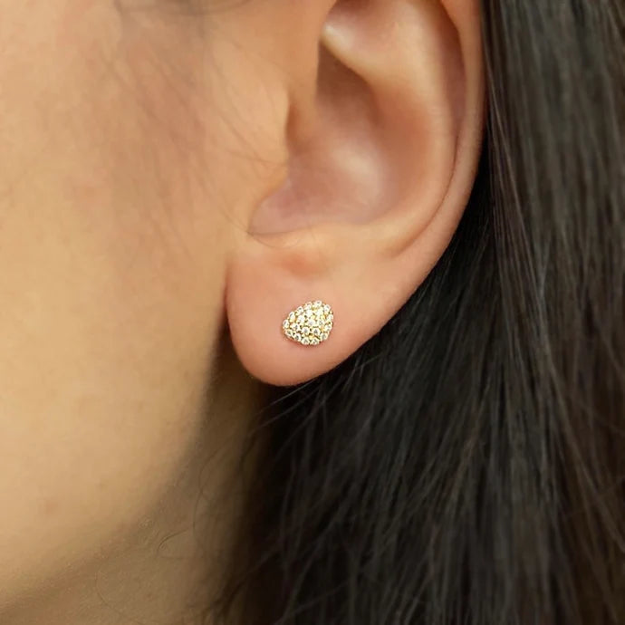 Pavè Pebble Studs