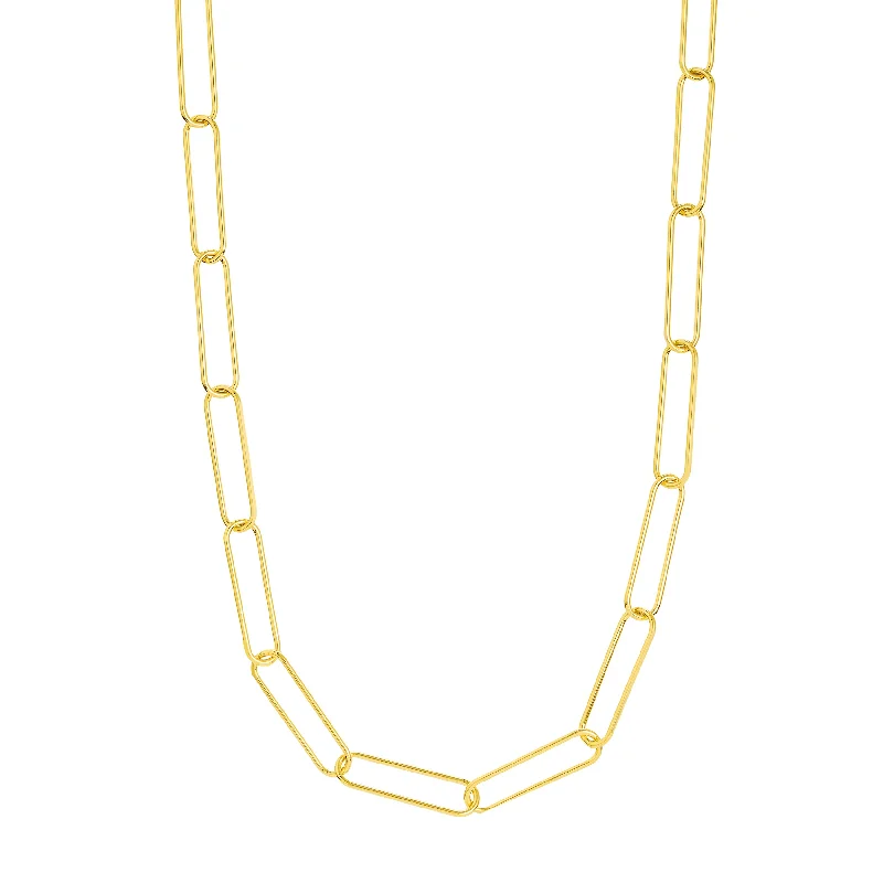 Round Wire Paper Clip Chain Necklace