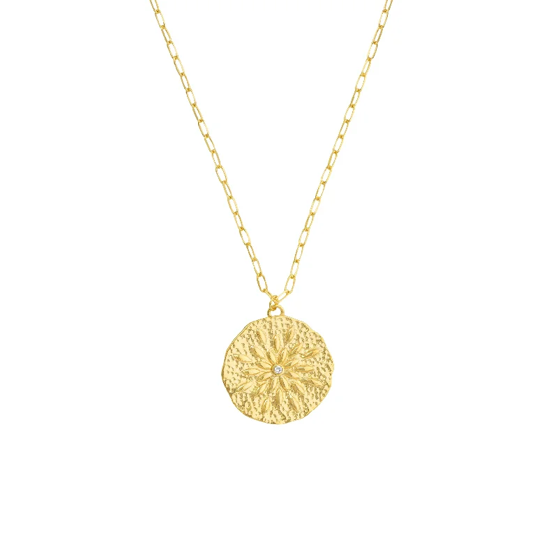 Sand Dollar Medallion Necklace with Diamond