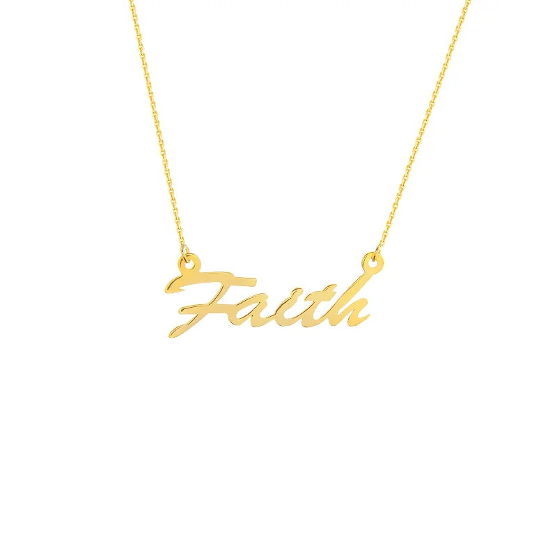 Script Faith Adjustable Necklace