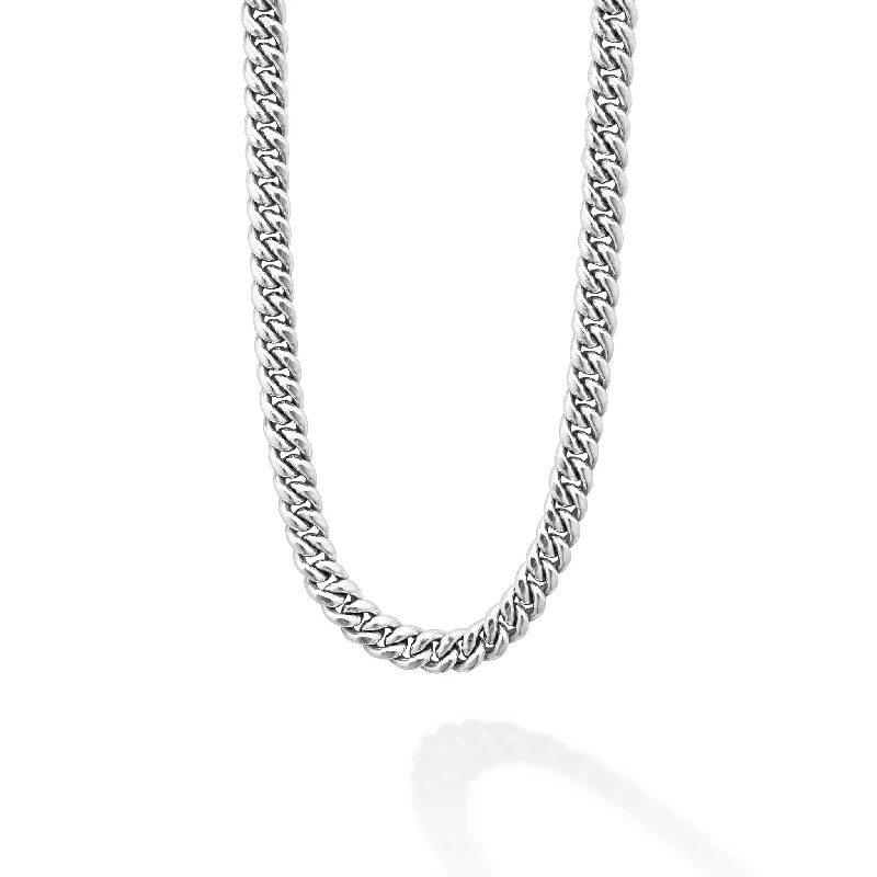 Silver Curb Chain Necklace | 8mm