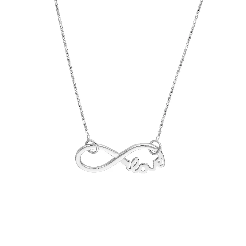 Sterling Silver Infinity Symbol Love Necklace