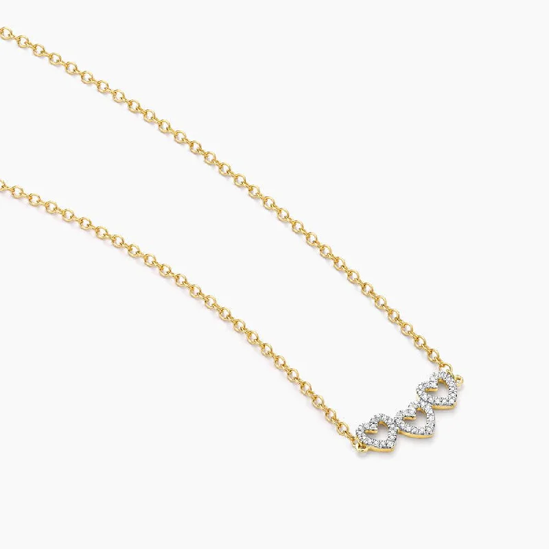 Triple Heart Diamond Necklace