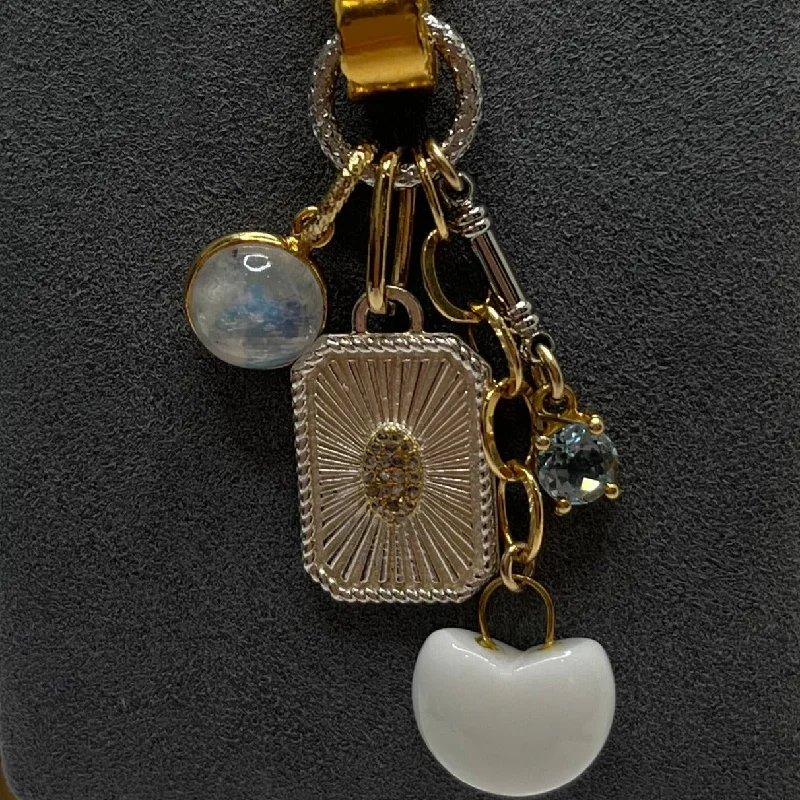 Vignette - Cluster of Two Tone White/Moonstone & Diamond