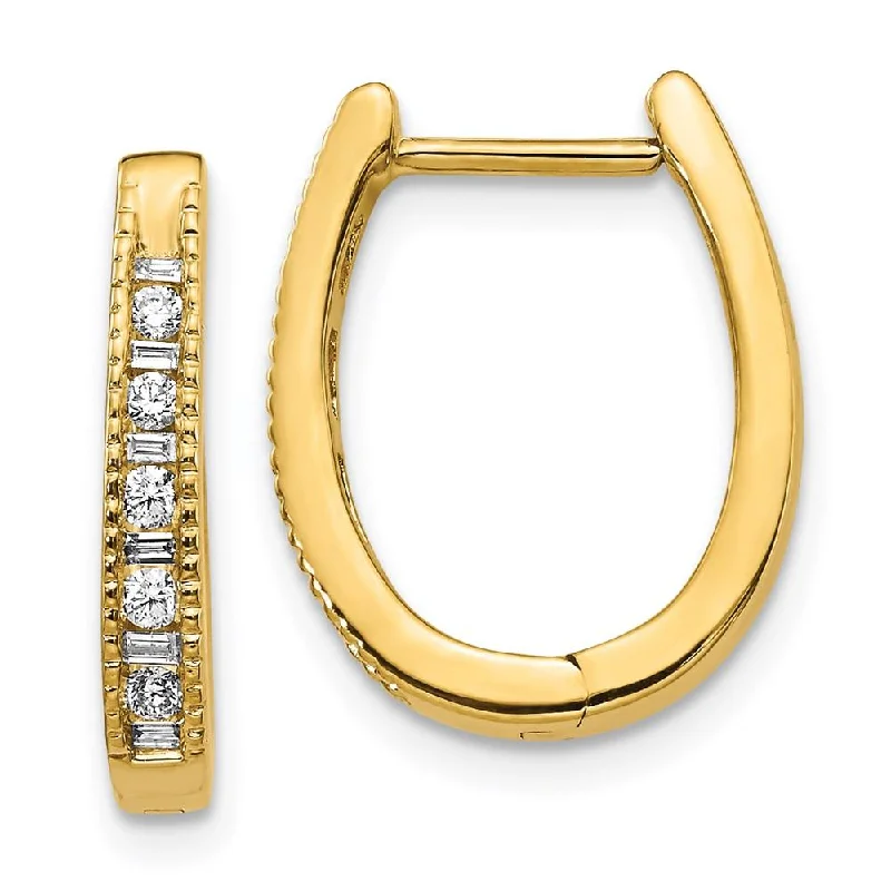 14k Diamond Hoop Earrings