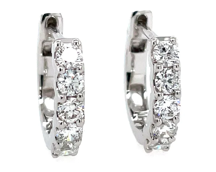 14W 15mm Diamond Huggy Hoop Earrings