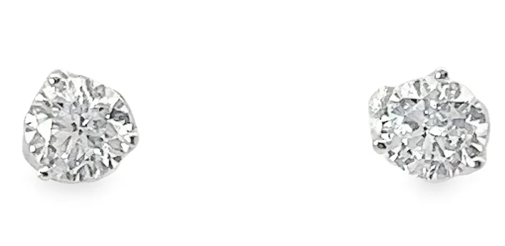 14W 5mm Round Diamond Martini Stud Earrings