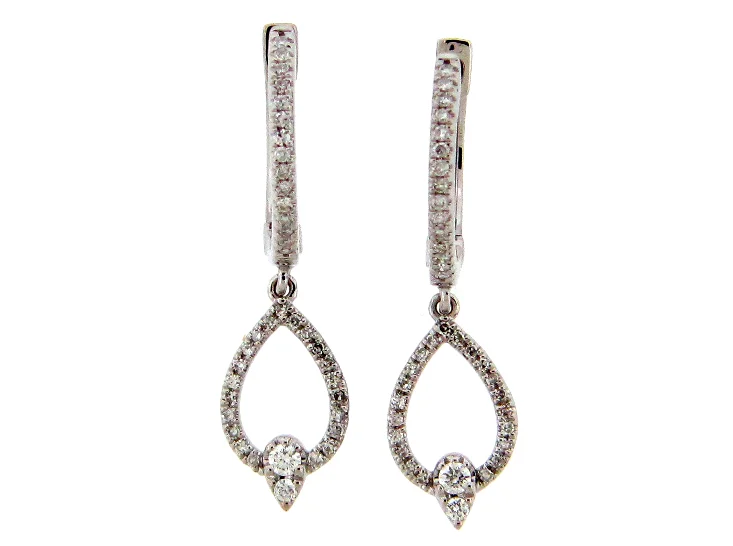 14W Diamond Open Pear Shape Earrings