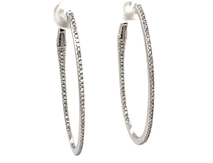 14W Dilamani Thin Oval Hoop Earrings