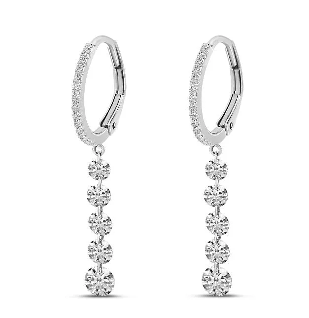 14W Drilled Dashing Diamonds Huggy Earrings