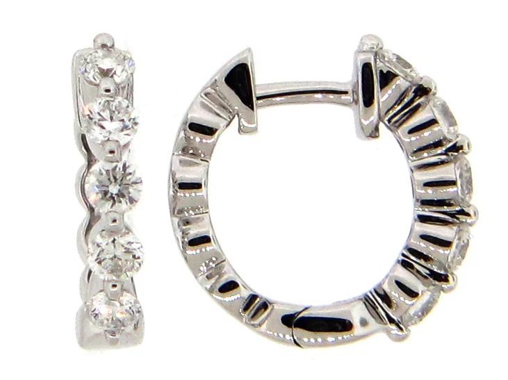 14W Inside/Out Diamond Huggie Earrings