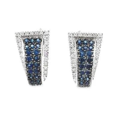 14W Pave' Sapphire and Diamond Earrings