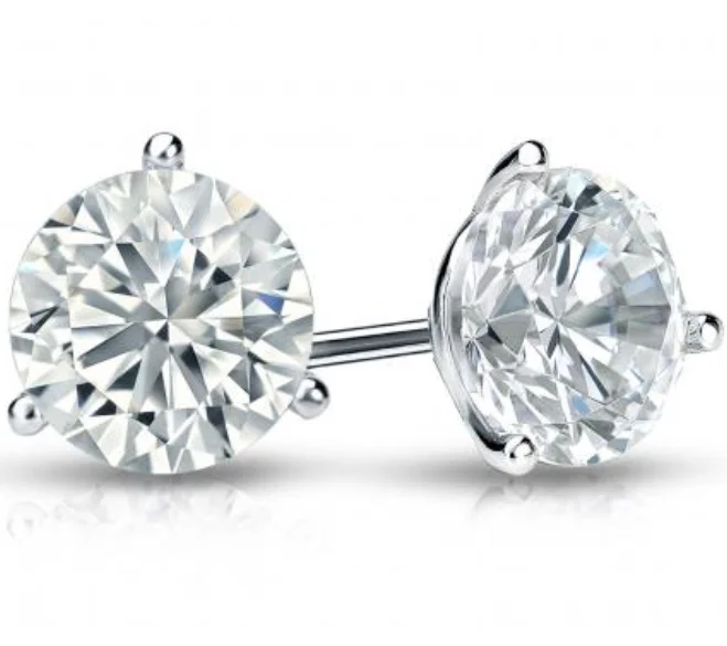 14W Round Diamond Martini Stud Earrings