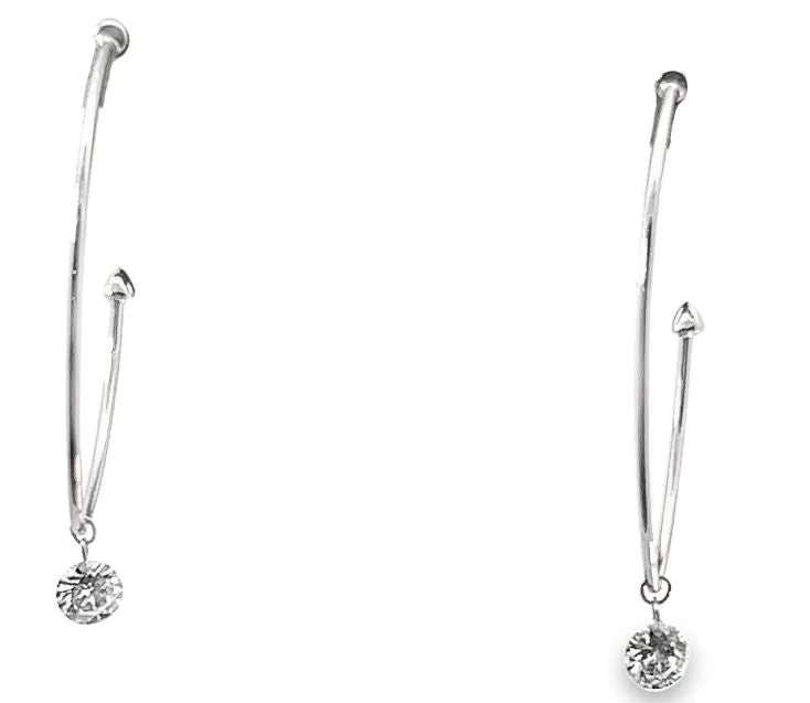 14W Round Drilled Diamond Earrings