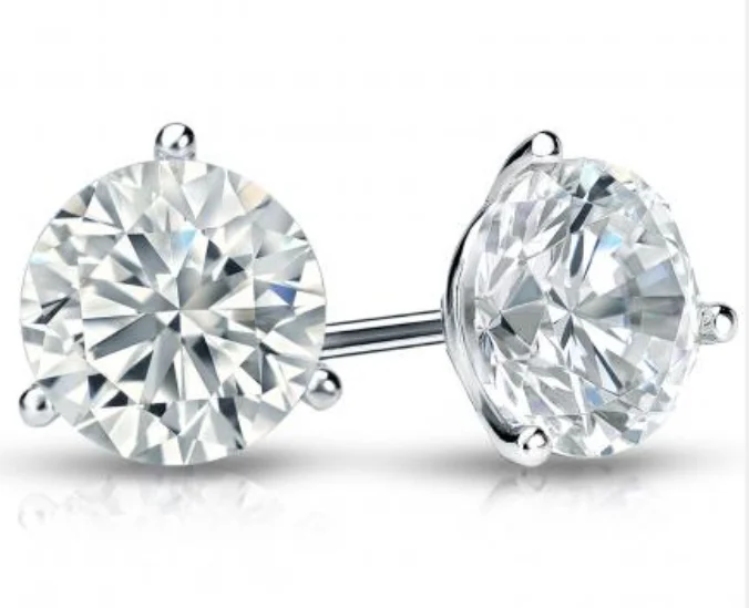 14W Round Lab Grown Diamond Stud Earrings