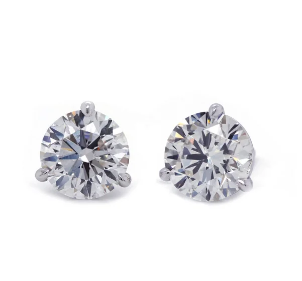 14W Round Martini Diamond Stud Earrings