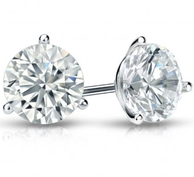 14W Round Martini Diamond Studs Earrings