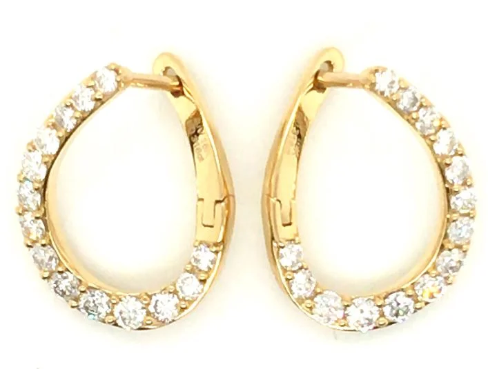 18Y Curved Open Pear Diamond Lever back Earrings