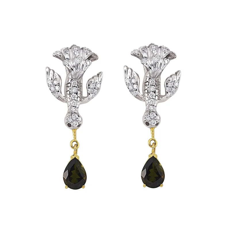 Tourmaline and Ruby Anka Earrings