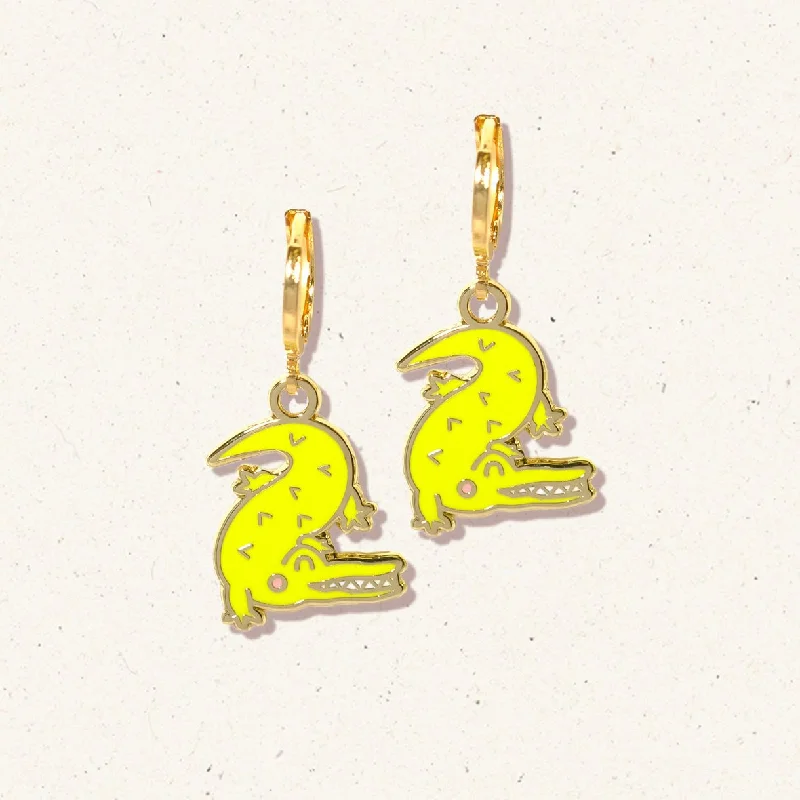 Alligator Huggie Hoop Earrings