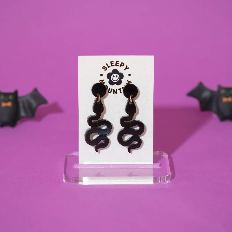 Black Snake Earrings