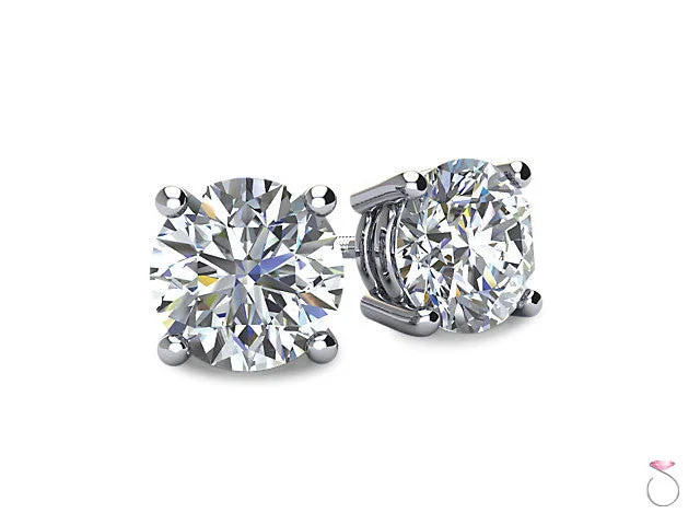 Diamond Solitaire Stud Earrings 1/2ct in 14K White Gold Sale