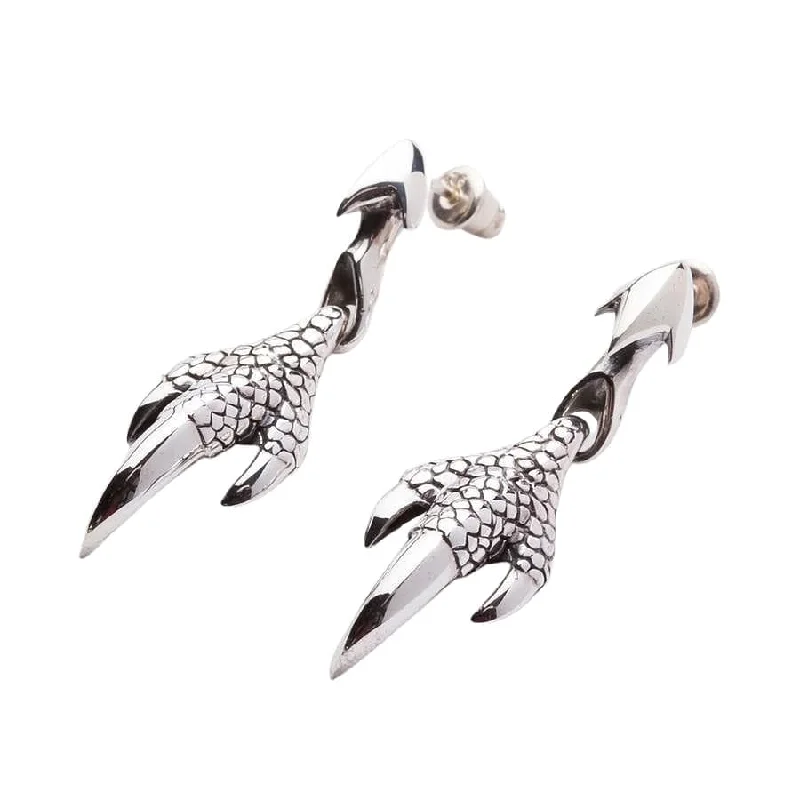 Dragon Claw 925 Sterling Silver Gothic Earrings