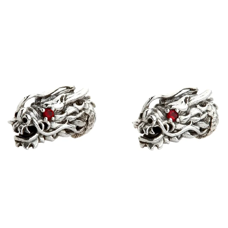 Sterling Silver Dragon Head Stud Earrings