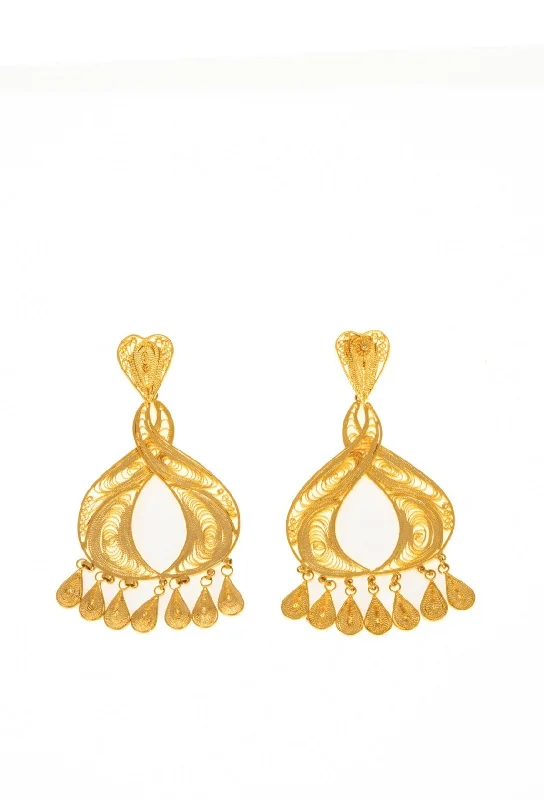 Golden Drops Filigree Earrings