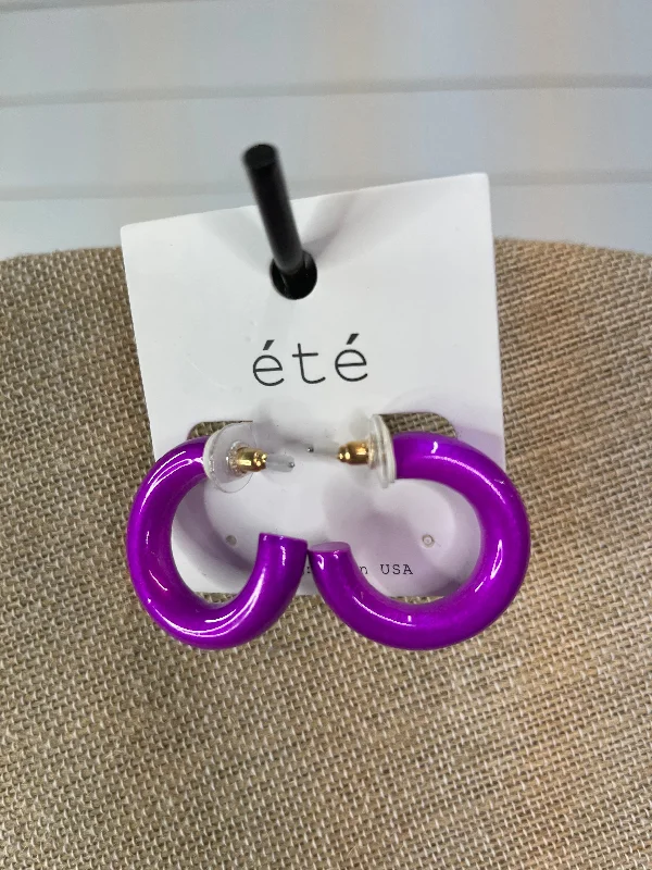 HOT PURPLE HOOP EARRINGS