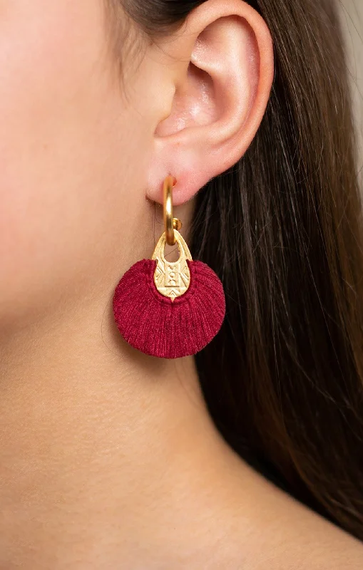 Handwoven Cotton Hoop Earrings