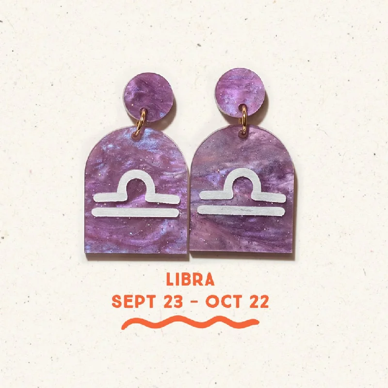 Libra Zodiac Earrings