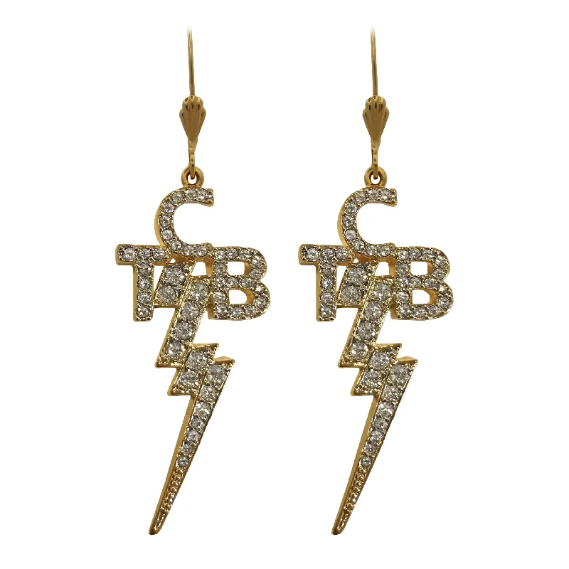 Lowell Hays Gold Plated Crystal TCB Earrings