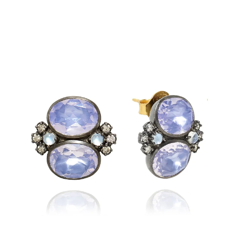 Luzia Dama Cluster Earrings in Lavender Moon Quartz