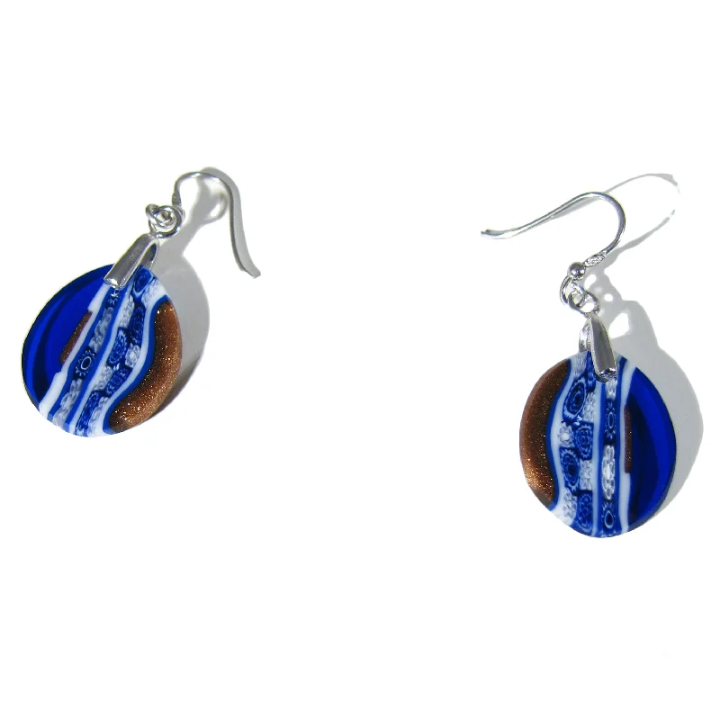 Murano glass drop-shaped Blue earrings "Inglesina"