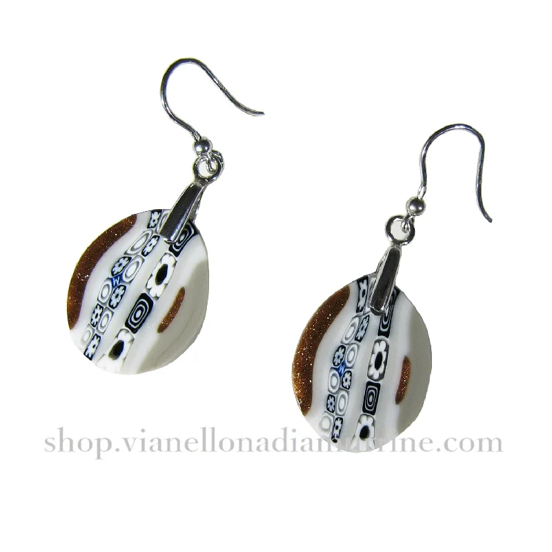 Murano glass drop-shaped Gray earrings "Inglesina"