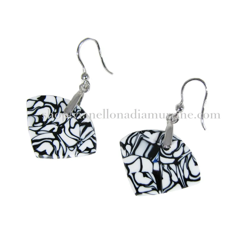 Murano glass fan-shaped earrings "Fantasy"